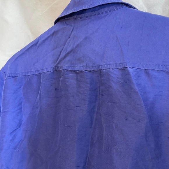 ROBBIE BEE 100% Silk Small Longsleeve Button Down Top Collar Purple Pocket‎ - Picture 5 of 6